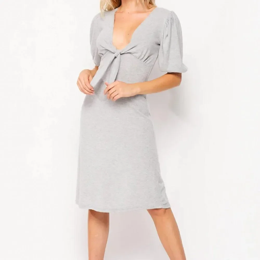 bishop sleeve white dress White Elbow Bishop Sleeves Dress – ILMA main image 1